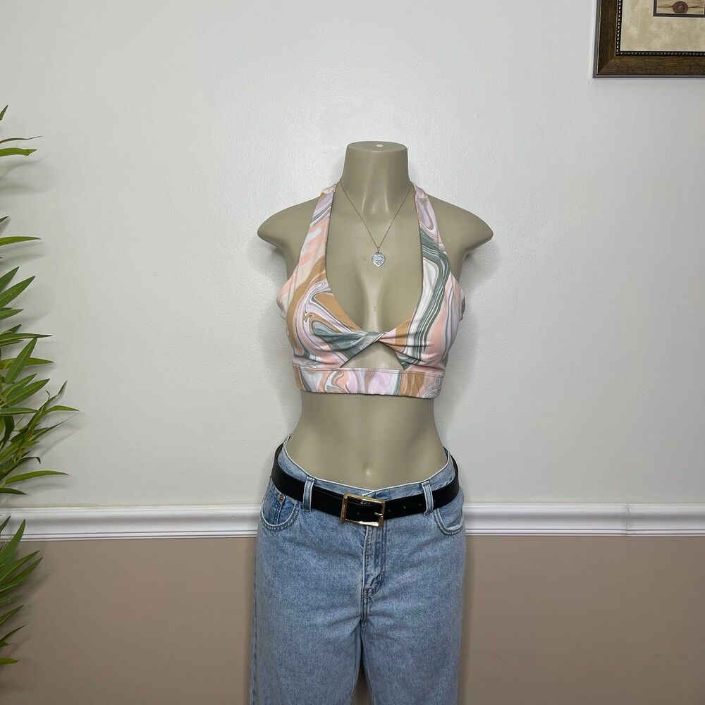 Beach Riot Marble Twist-Front Racerback Sports Bra - Picture 5 of 11